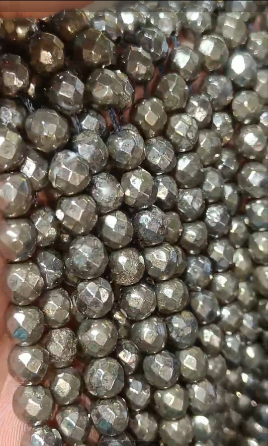 Natural Dimond Cut Pyrite Bracelet 8mm