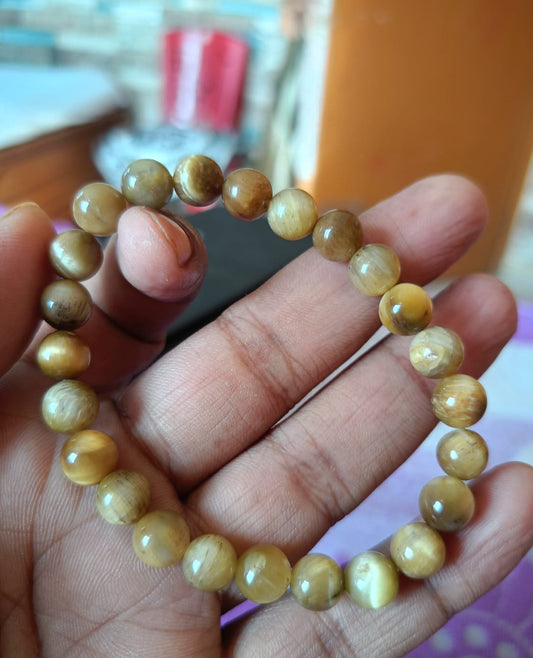 Natural Golden Cats Eye Bracelet 8mm